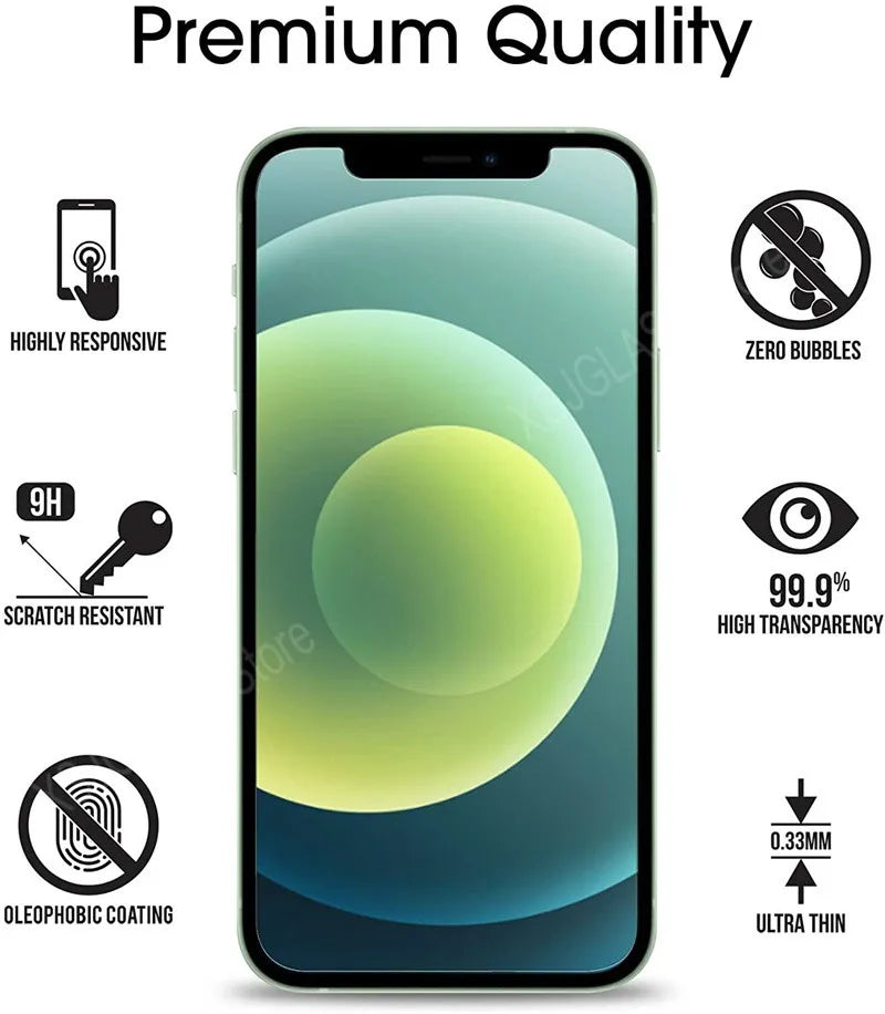 3Pcs Tempered Glass For iPhone 11 12 13 14 15 Pro Max 12 13 Mini screen protector For iPhone 6S 7 8 Plus XR XS Max 16E Glass